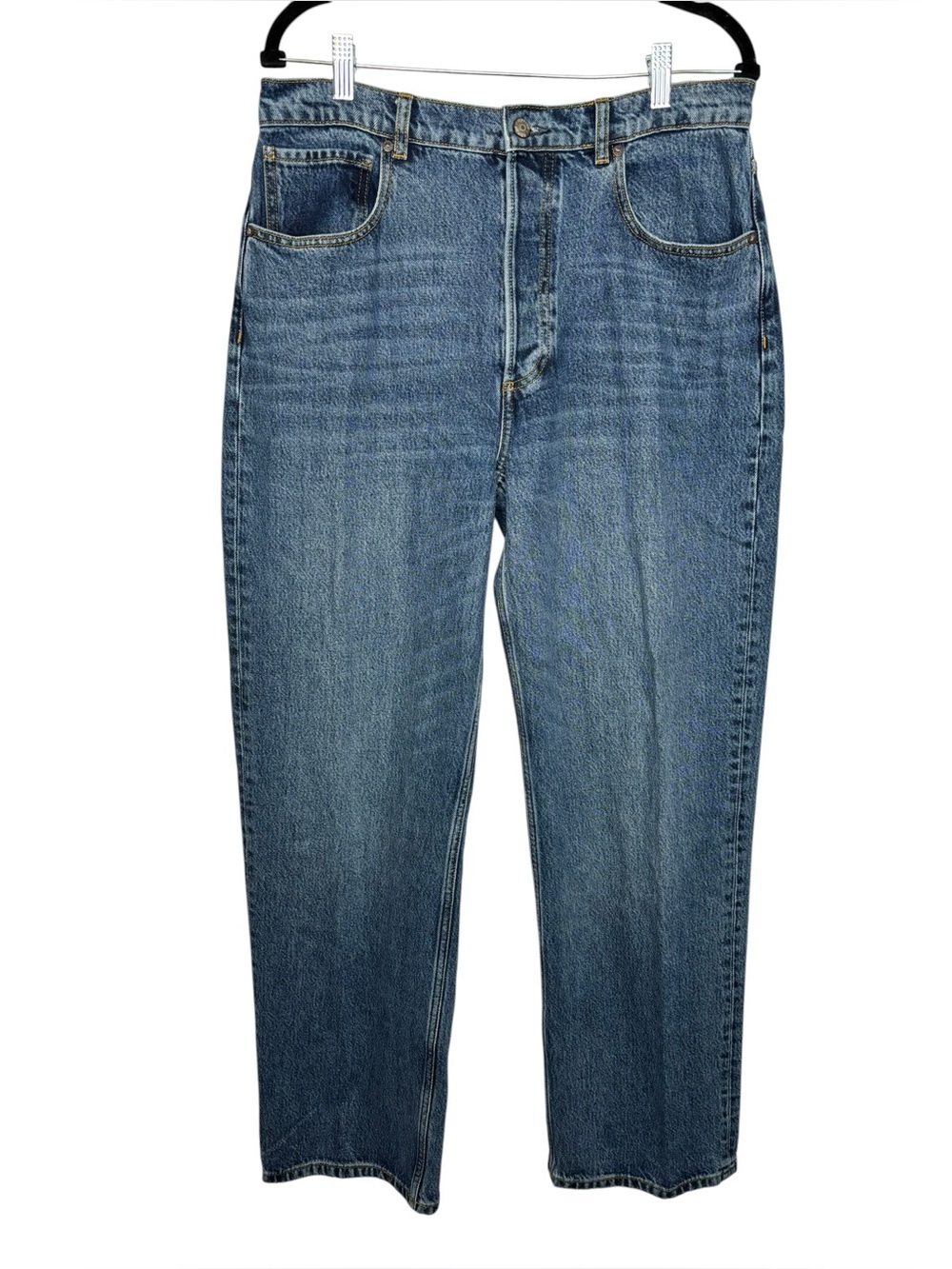 Boyish High Rise The Ziggy Authentic Rigid Relaxed Straight Jeans Button Fly 30